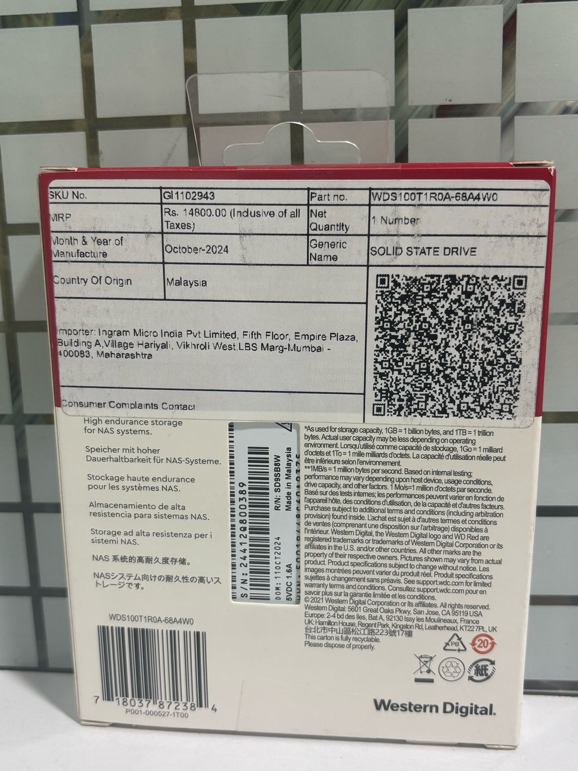 WD Red 1TB SA500 2.5-inch Internal Sata SSD