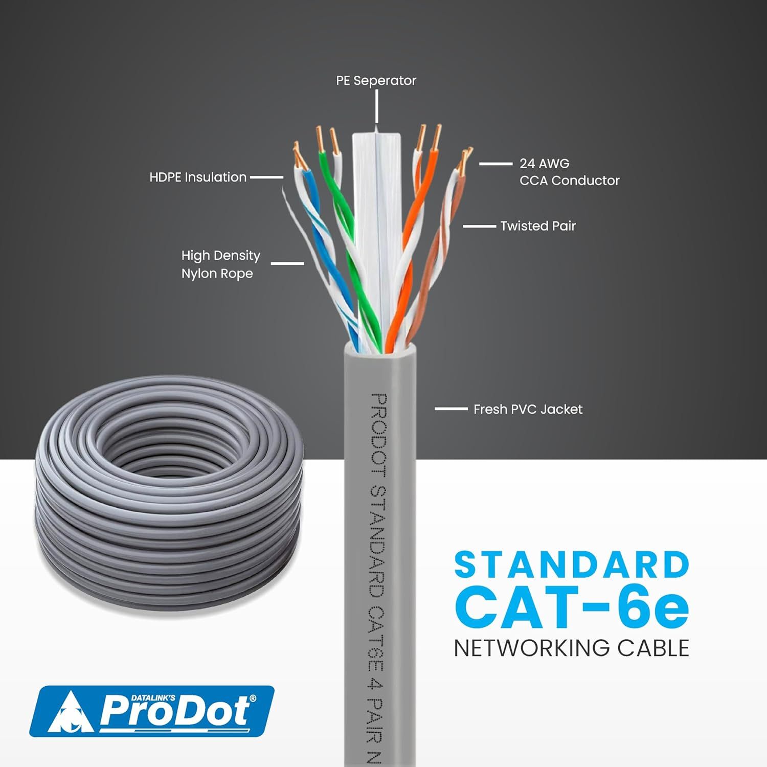 Prodot 100mtr Cat-6e Networking Cable Prodot 100mtr Cat-6e Networking Cable