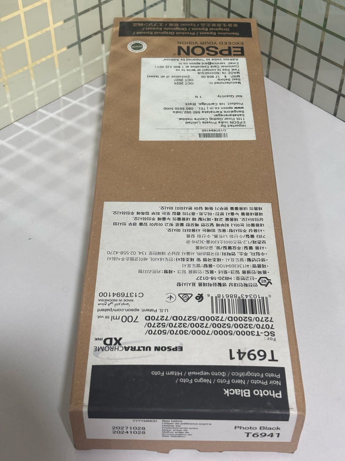 Epson T6941 Ink Cartridge, Photo Black, 700ml Epson T6941 Ink Cartridge, Photo Black, 700ml