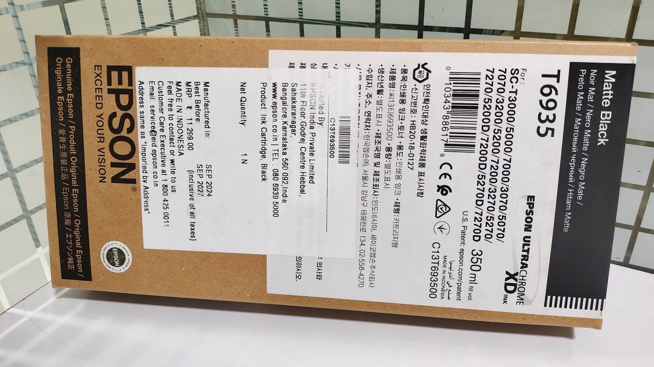 Epson T6935 Ink Cartridge, Matte Black, 350ml Epson T6935 Ink Cartridge, Matte Black, 350ml