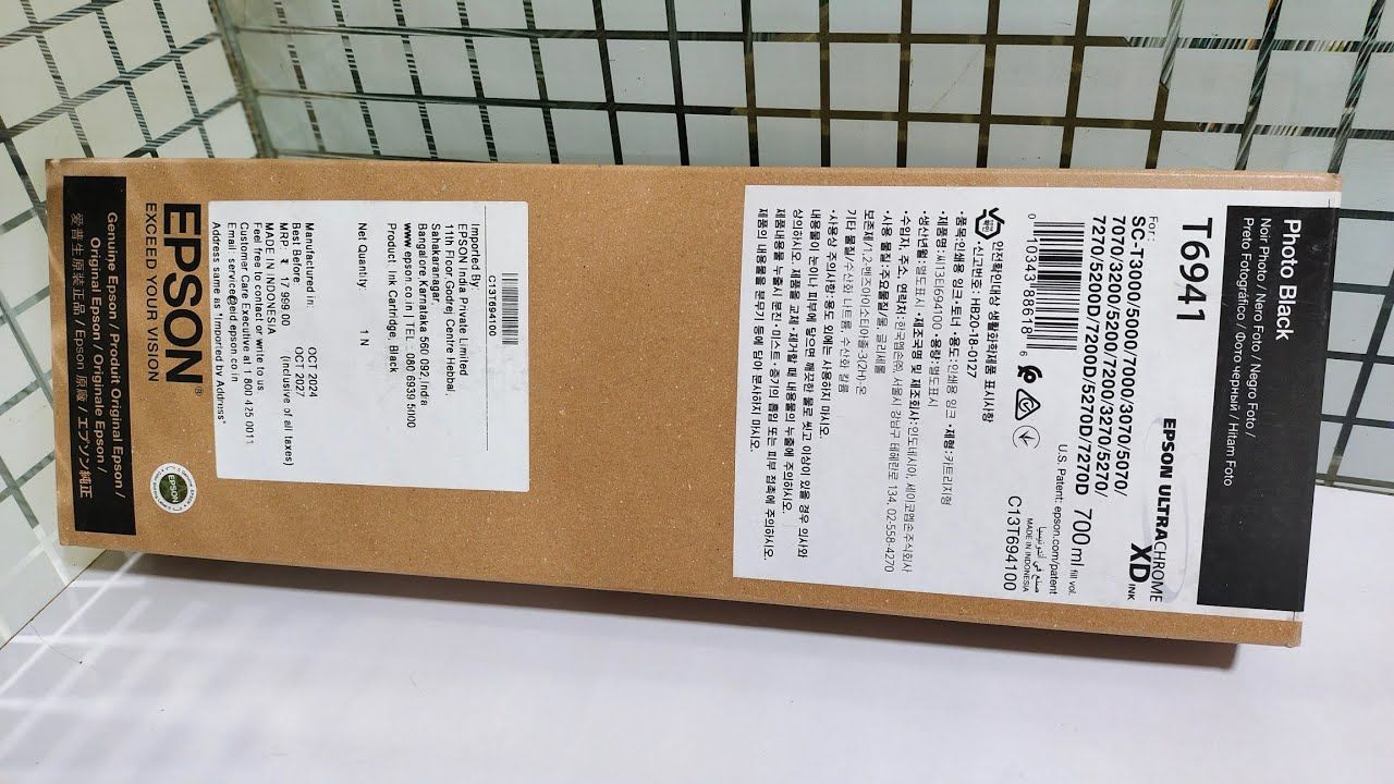 Epson T6941 Ink Cartridge, Photo Black, 700ml Epson T6941 Ink Cartridge, Photo Black, 700ml