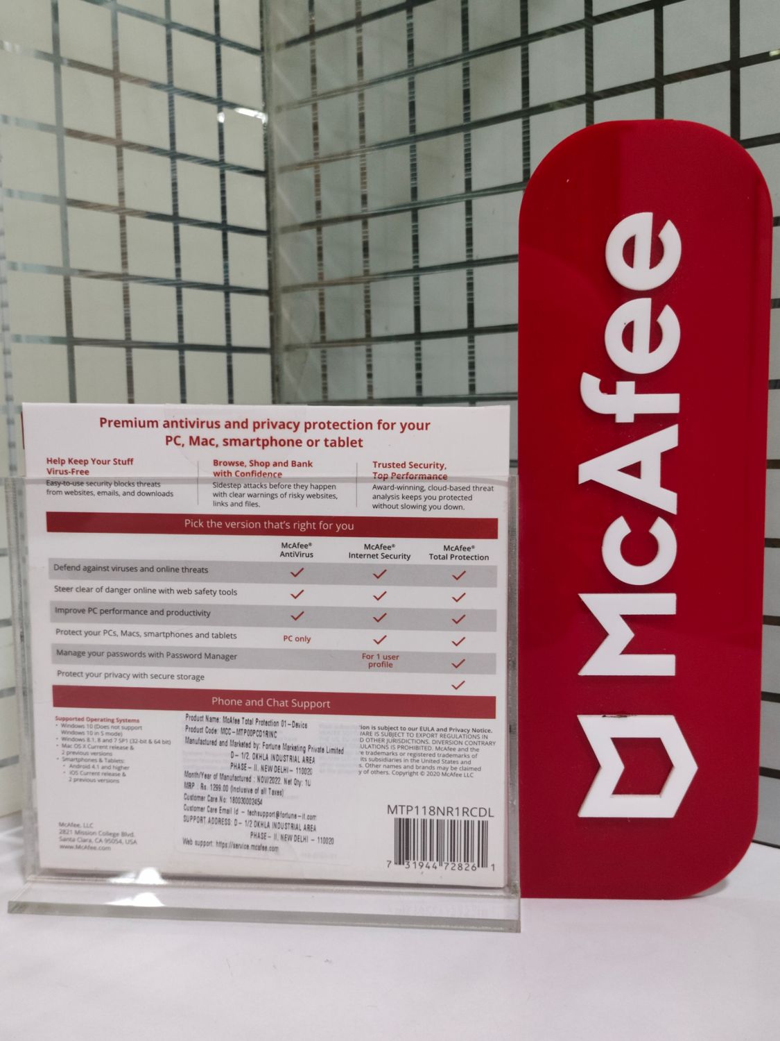 New, 1 User, 1 Year, McAfee Total Protection