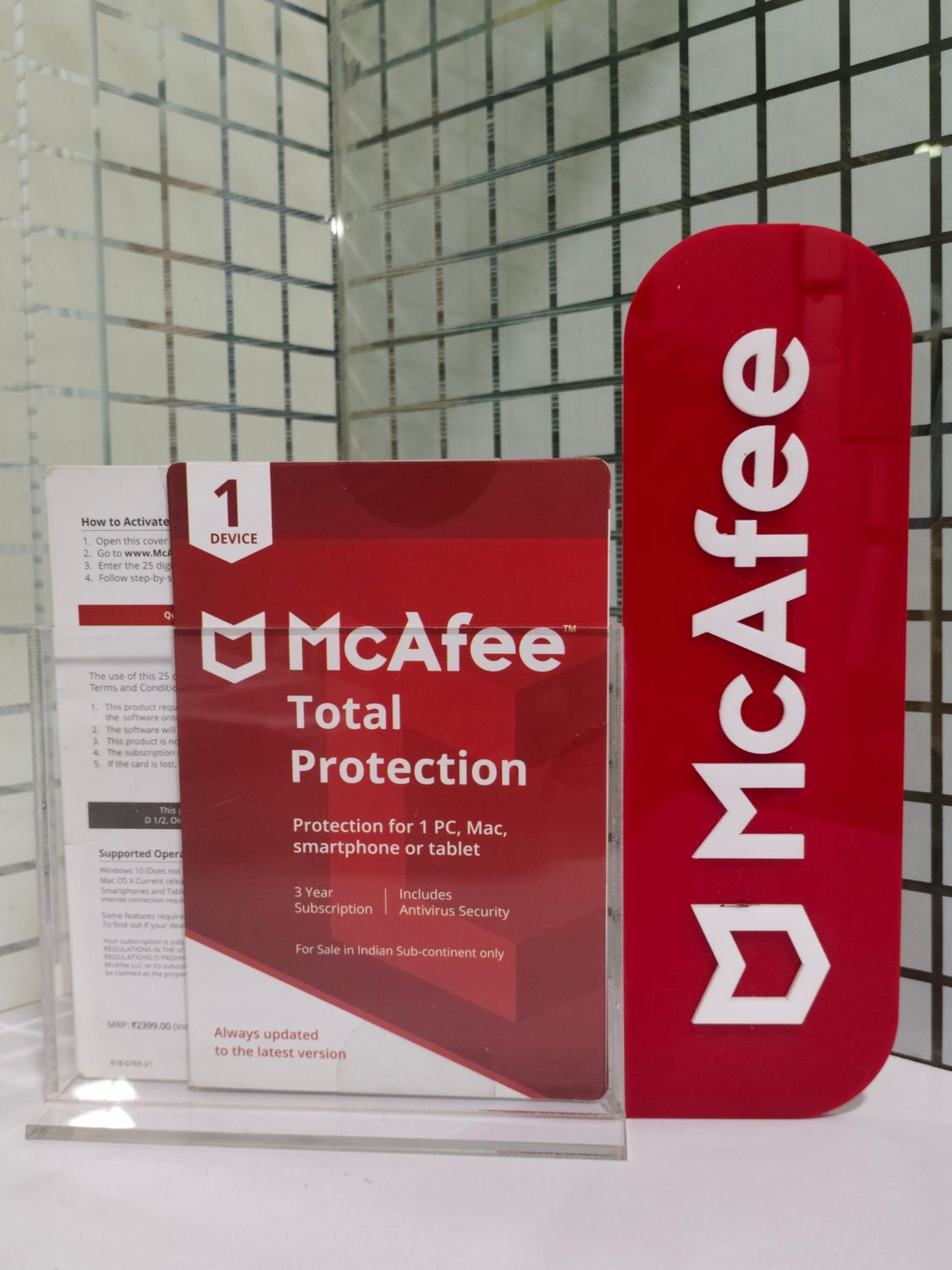 New, 1 User, 3 Year, Mcafee Total Protection