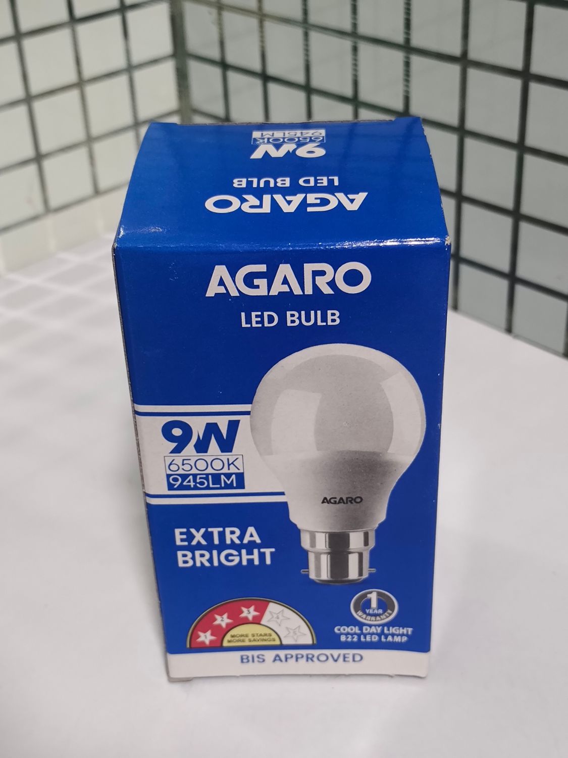 Agaro Led Bulb 9W 6500K 945LM