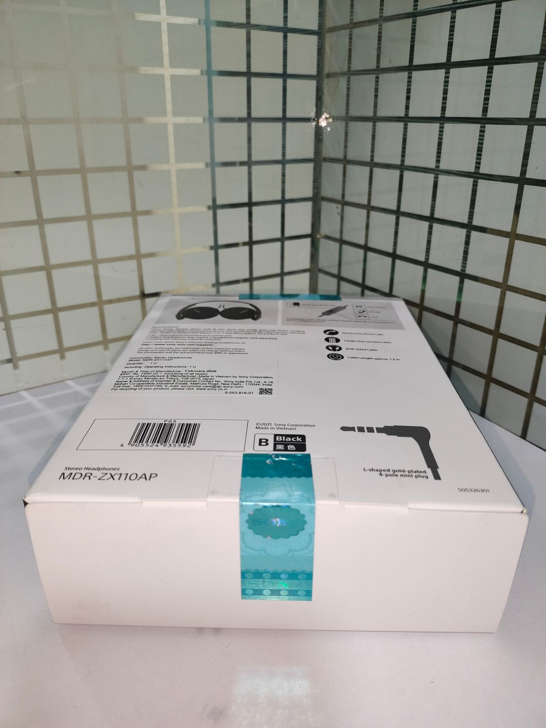 Sony MDR-ZX110AP On-Ear Stereo Headphones, Black