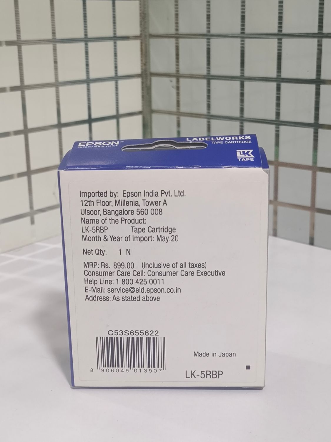 Epson LK-5RBP 18mm Black on Red Tape