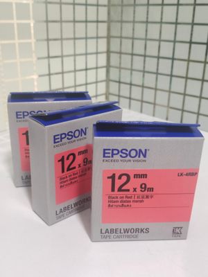 Epson LK-4RBP 12mm Black on Red Label Tape
