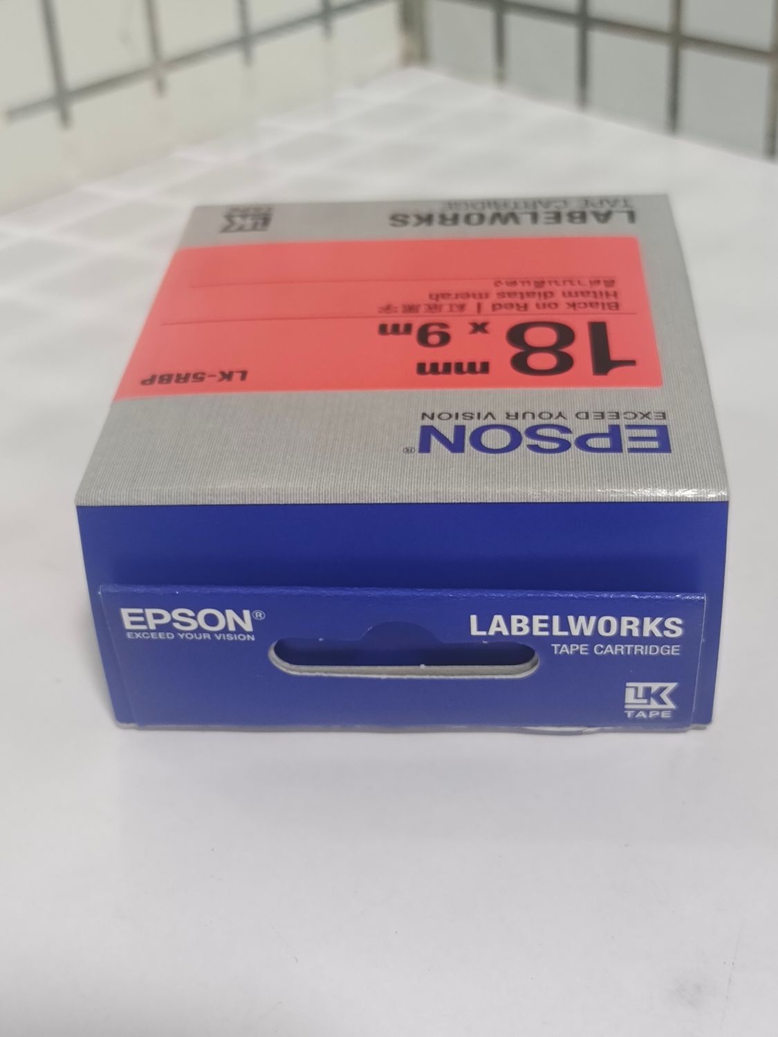 Epson LK-5RBP 18mm Black on Red Tape