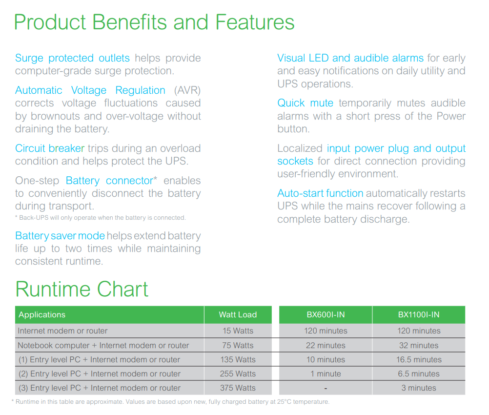 APC Back-UPS, 1100VA, Tower, 230V