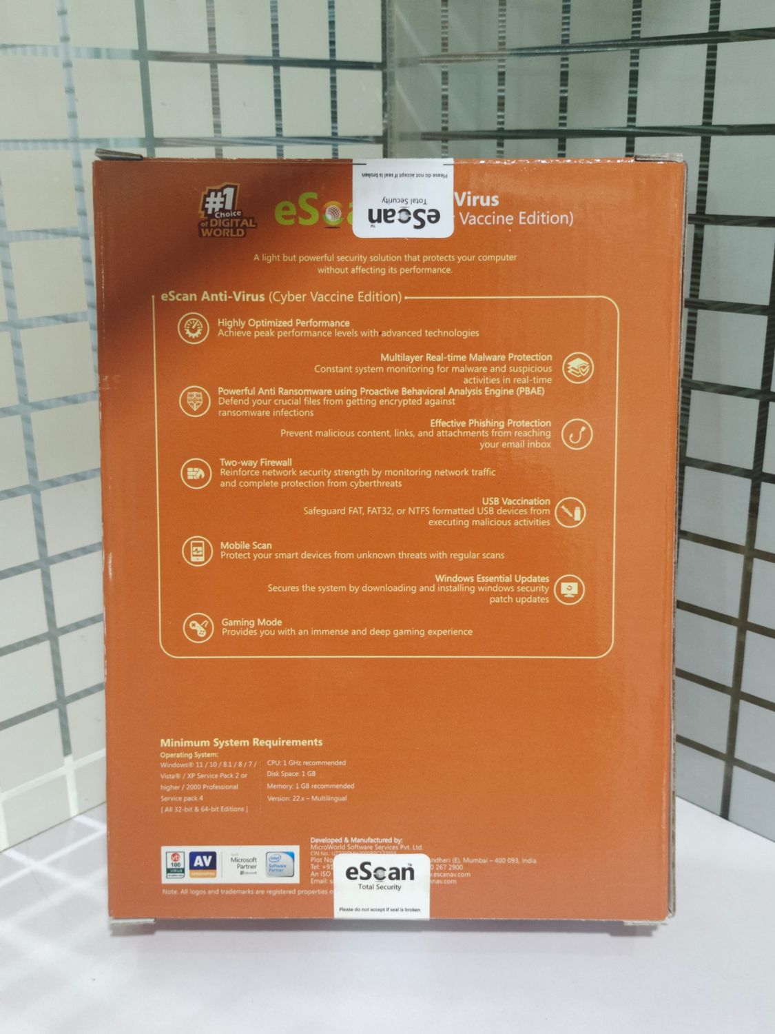 New v22x, 10 User, 1 Year, eScan Anti-Virus Security