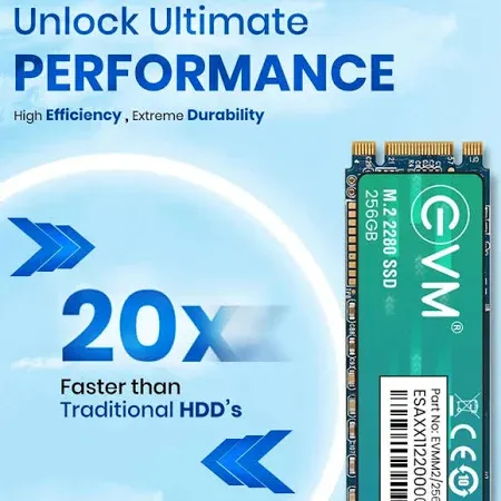 EVM M.2 (2280) 256GB SSD - Fast Performaning SATA Internal SSD EVM M.2 (2280) 256GB SSD - Fast Performaning SATA Internal SSD
