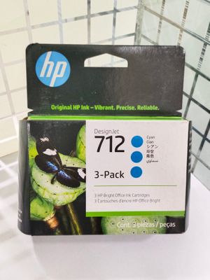 HP DesignJet 712 3-pack Cyan Ink Cartridge, 29ml (3ED77A)