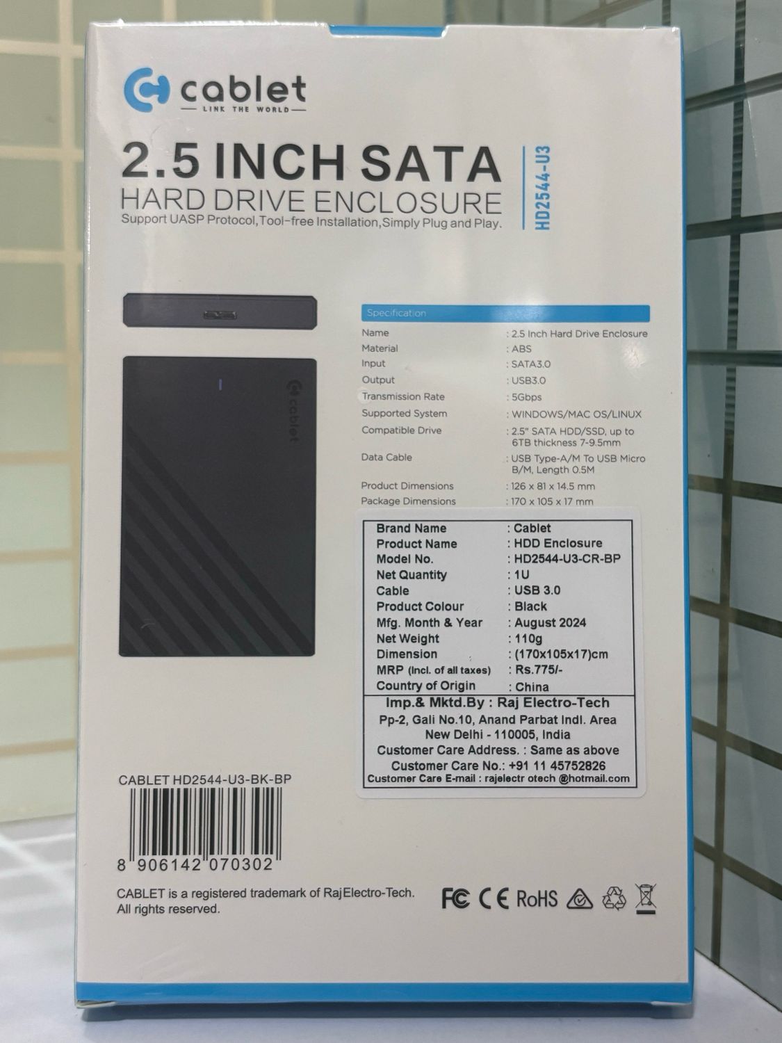 Cablet 2.5-inch Sata Hard Drive Enclosure (HD2544-U3)
