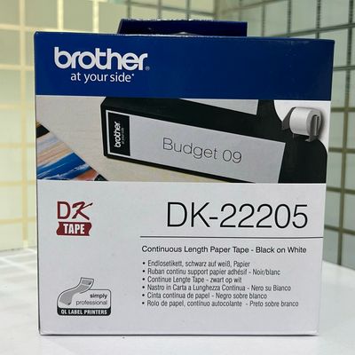 Brother DK22205 Black on White Continuous Length Paper Label