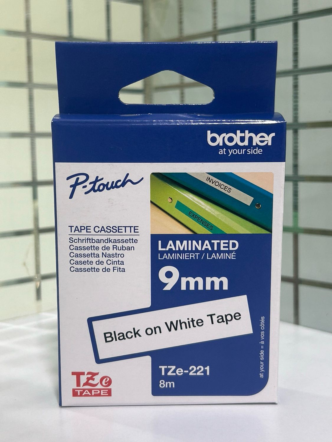 Brother TZe-221 Black on White 9mm Label Tape