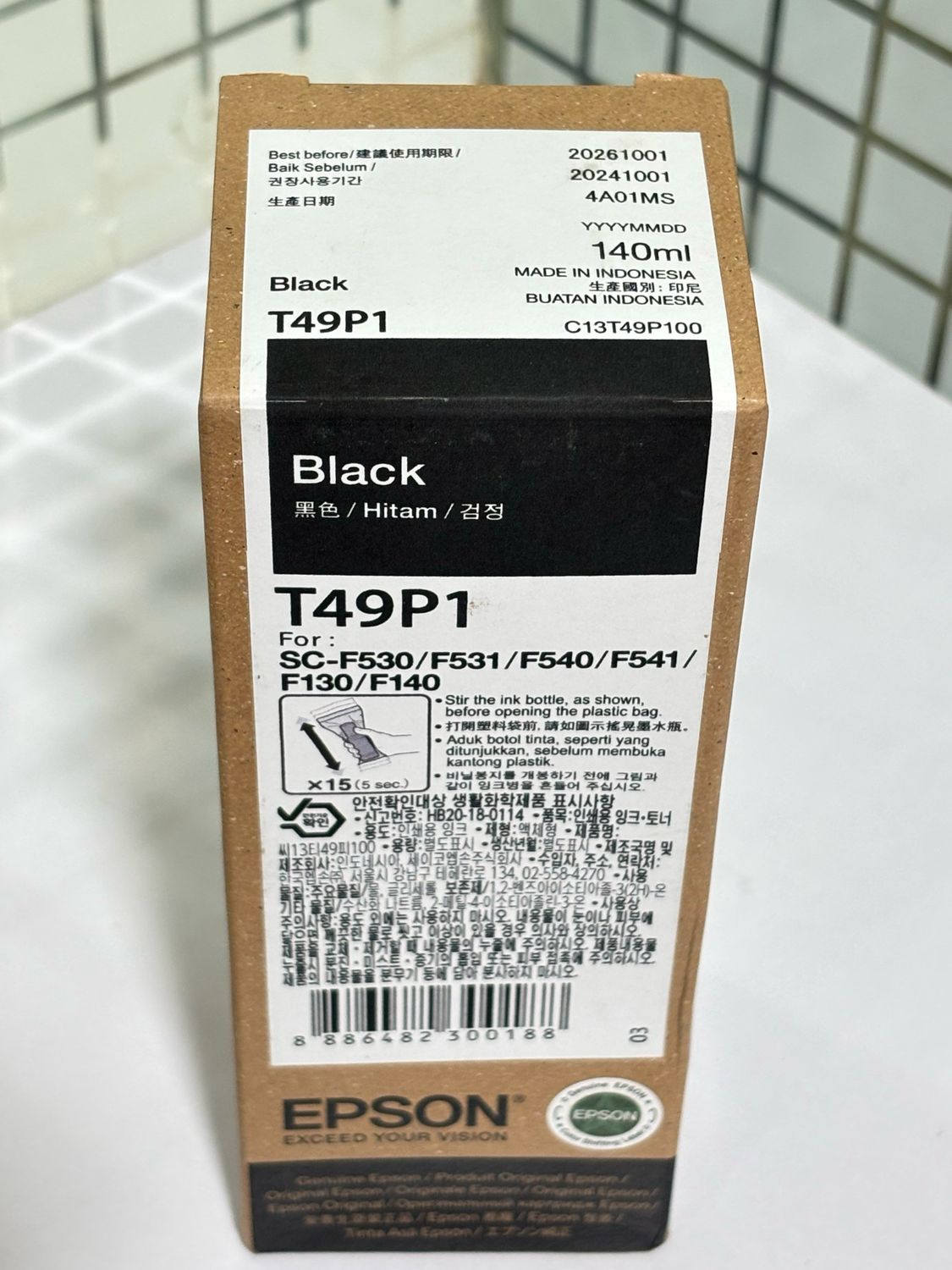 Epson T49P1 Black Ink Bottle, 140ml
