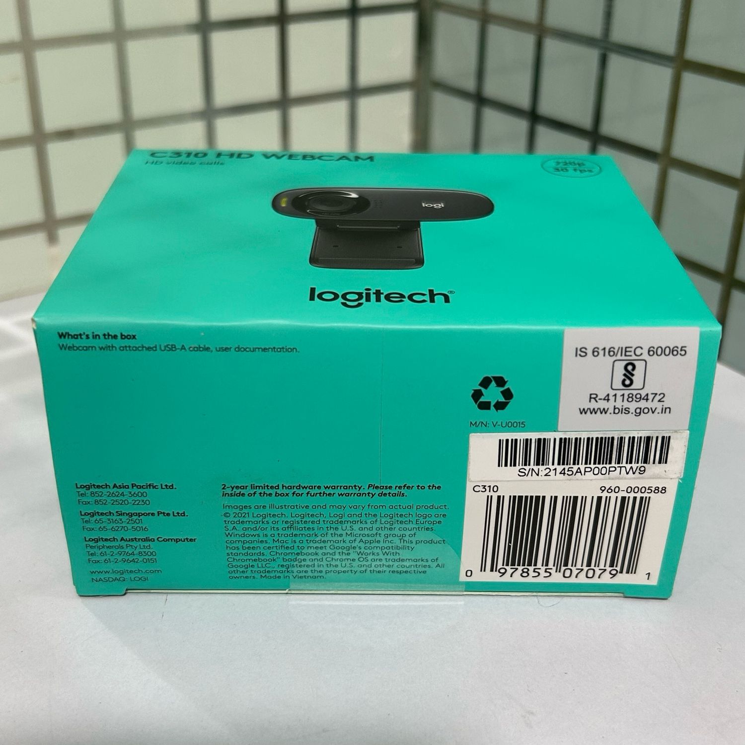 Logitech C310 HD Webcam, 720p/30fps