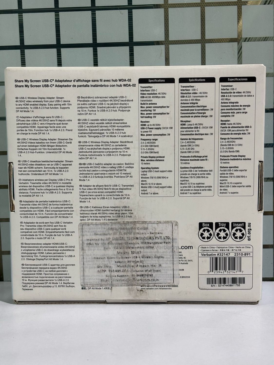 Verbatim Share My Screen USB-C 4K, HDMI