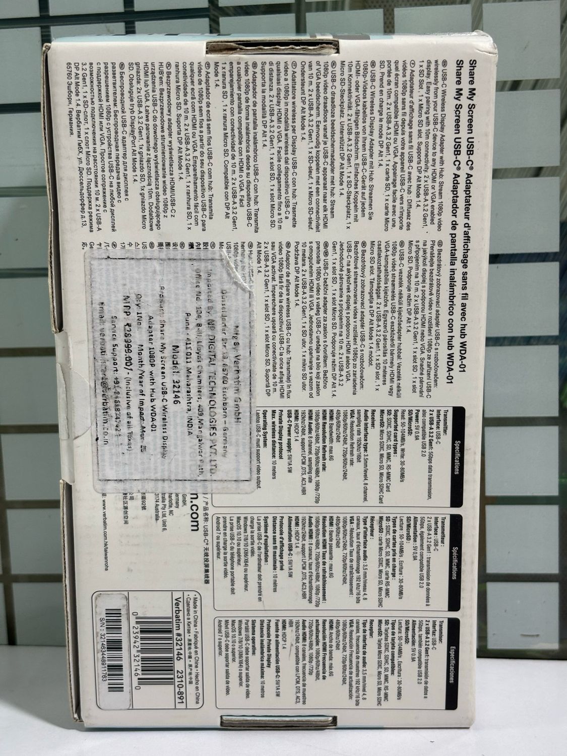 Verbatim Share My Screen USB-C 1080p HDMI, VGA