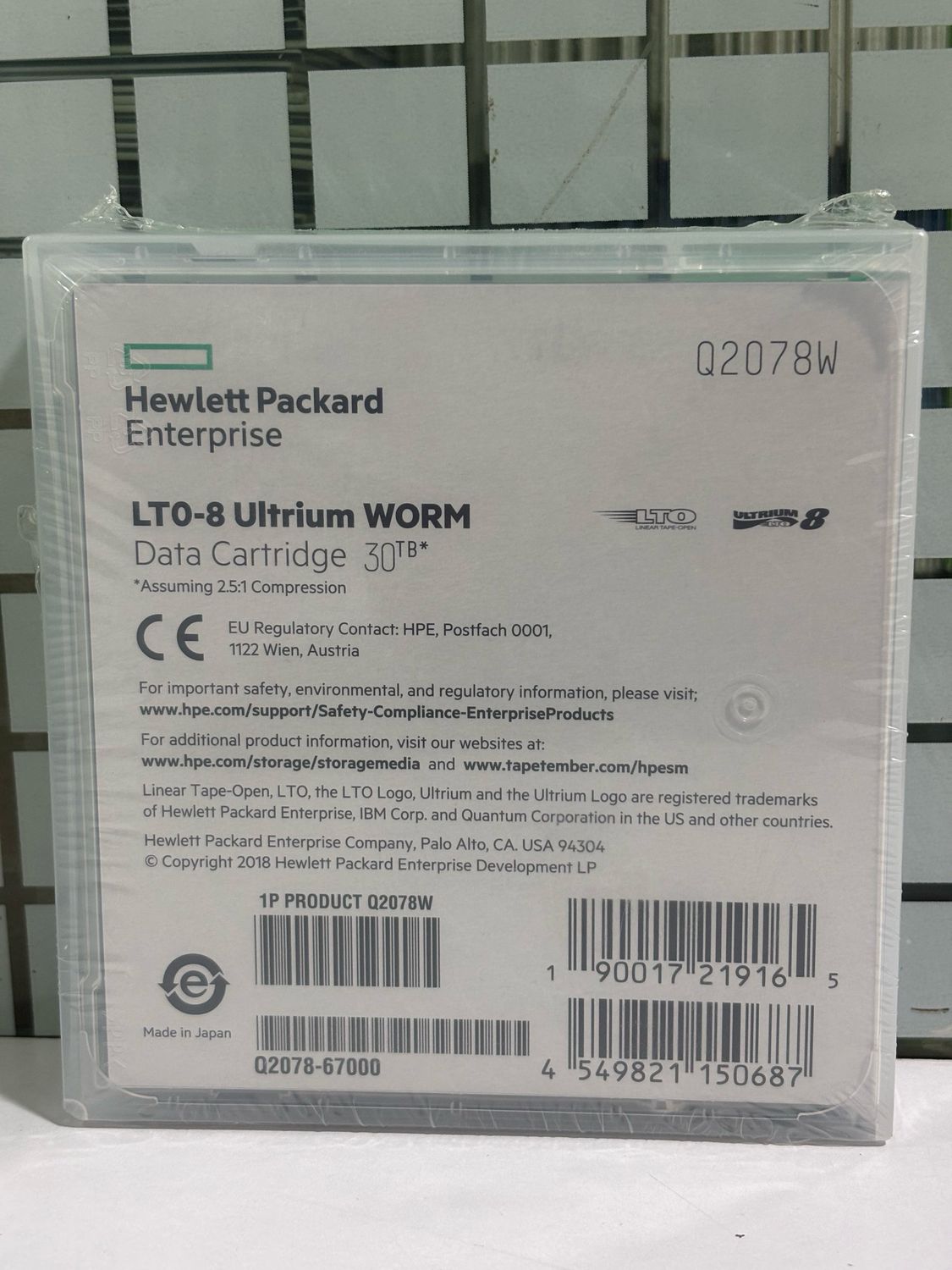 HPE LTO‑8 Ultrium 30TB WORM Data Cartridge HPE LTO‑8 Ultrium 30TB WORM Data Cartridge