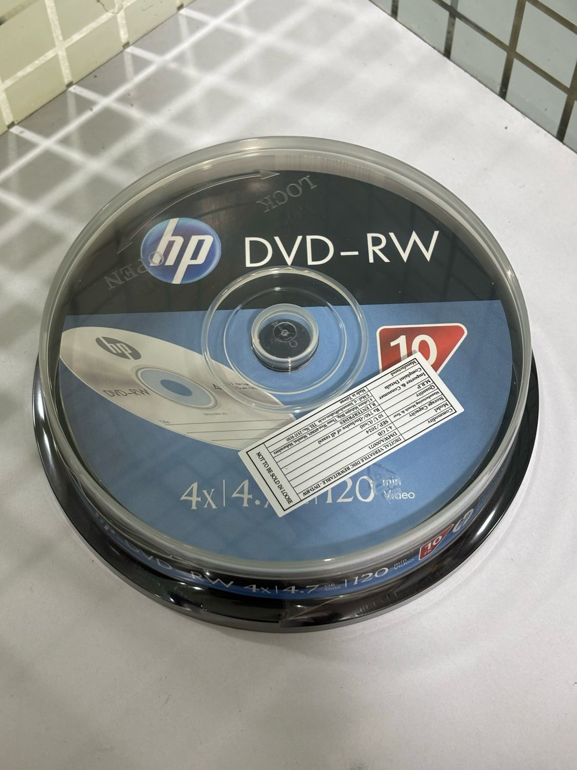 HP DVD-RW 4.7GB Blank Disk’s (Pack of 10) Container Pack