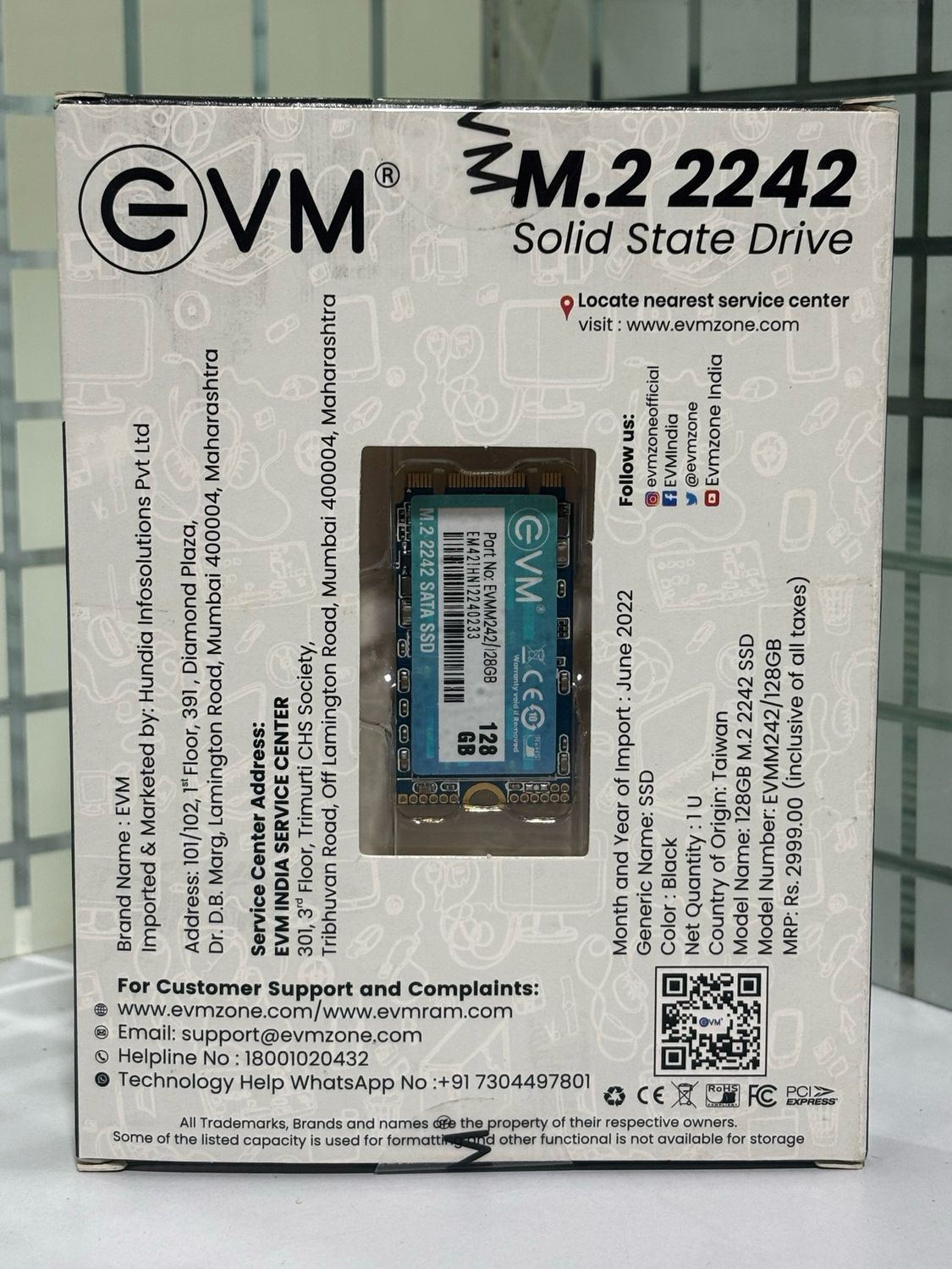 EVM 128GB 2242 M.2 SATA SSD