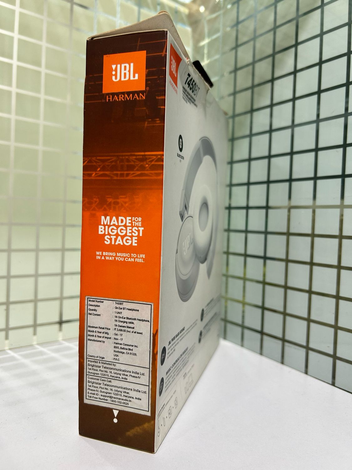 JBL T450BT On-Ear Wireless Bluetooth Headphones with Mic, White JBL T450BT On-Ear Wireless Bluetooth Headphones with Mic, White