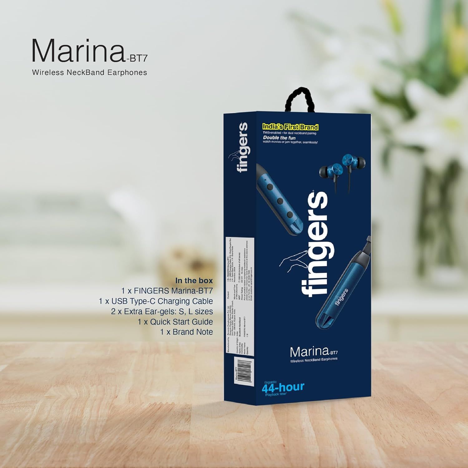 FINGERS Marina-BT7 Wireless Neckband Earphone FINGERS Marina-BT7 Wireless Neckband Earphone