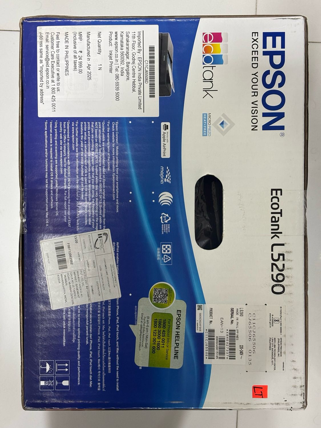 Epson Ecotank L5290 Multifunction Ink Tank Printer with ADF, WiFi