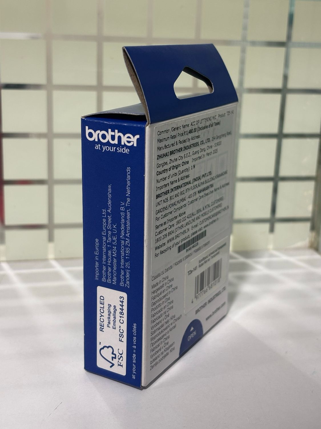 Brother Tze-141 Black on Clear 18mm Label Tape