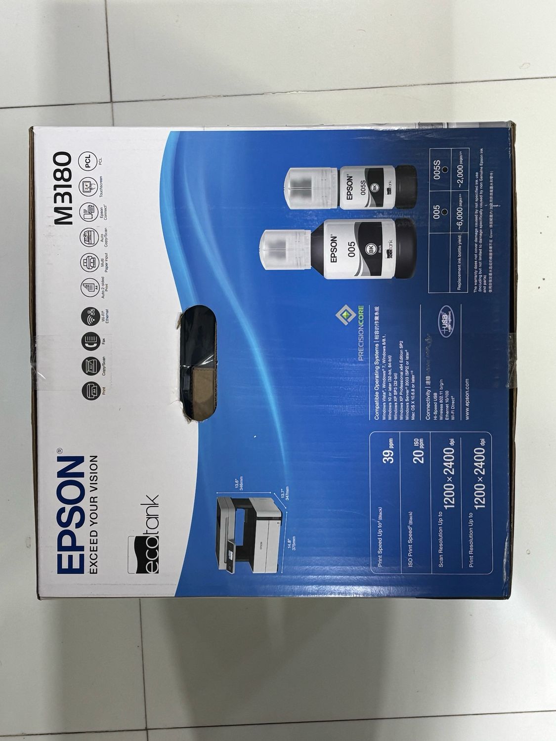 Epson M3180 EcoTank Monochrome All-in-One Printer Epson M3180 EcoTank Monochrome All-in-One Printer