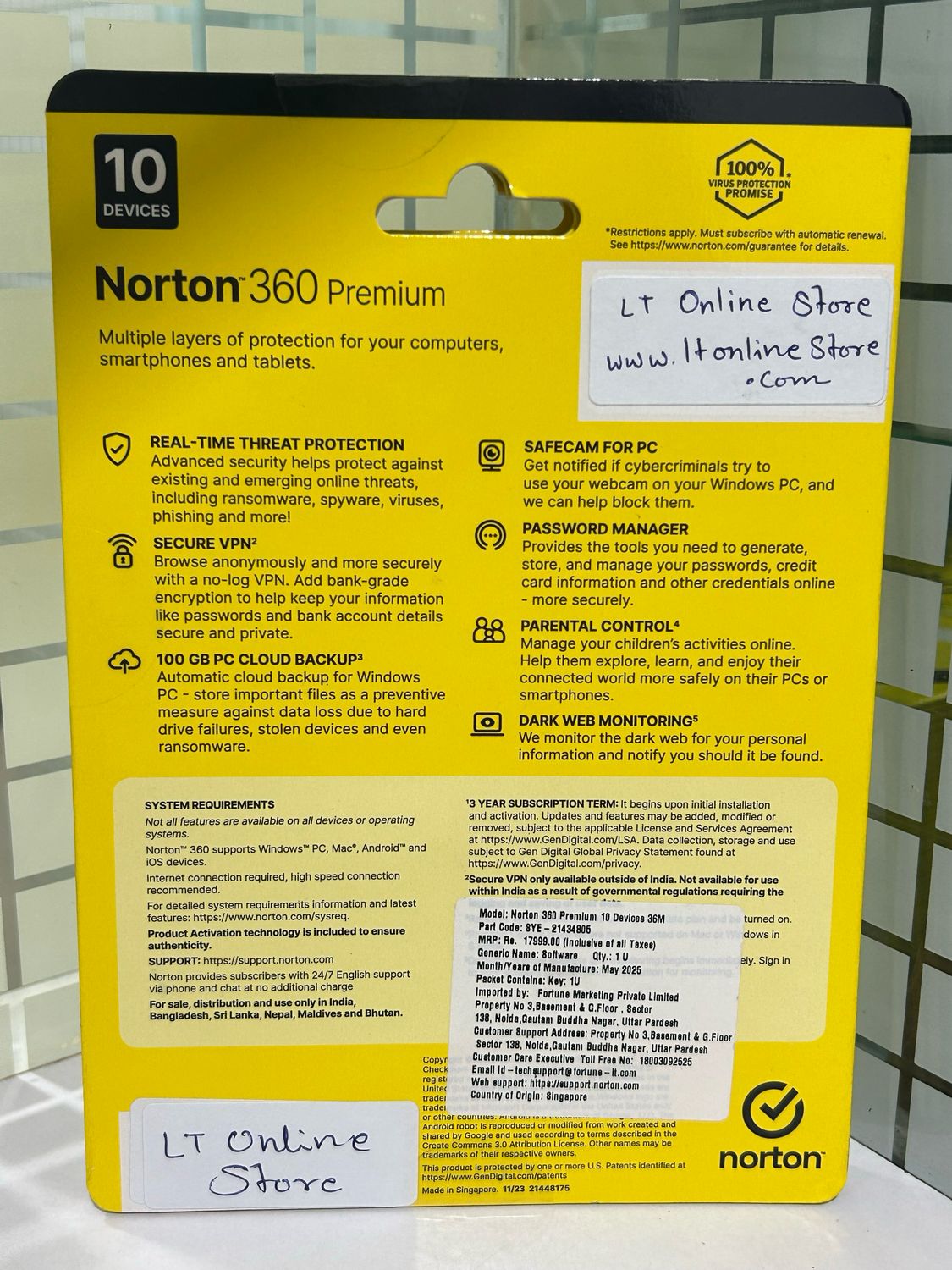 10 User, 3 Year, Norton 360 Premium Security 10 User, 3 Year, Norton 360 Premium Security