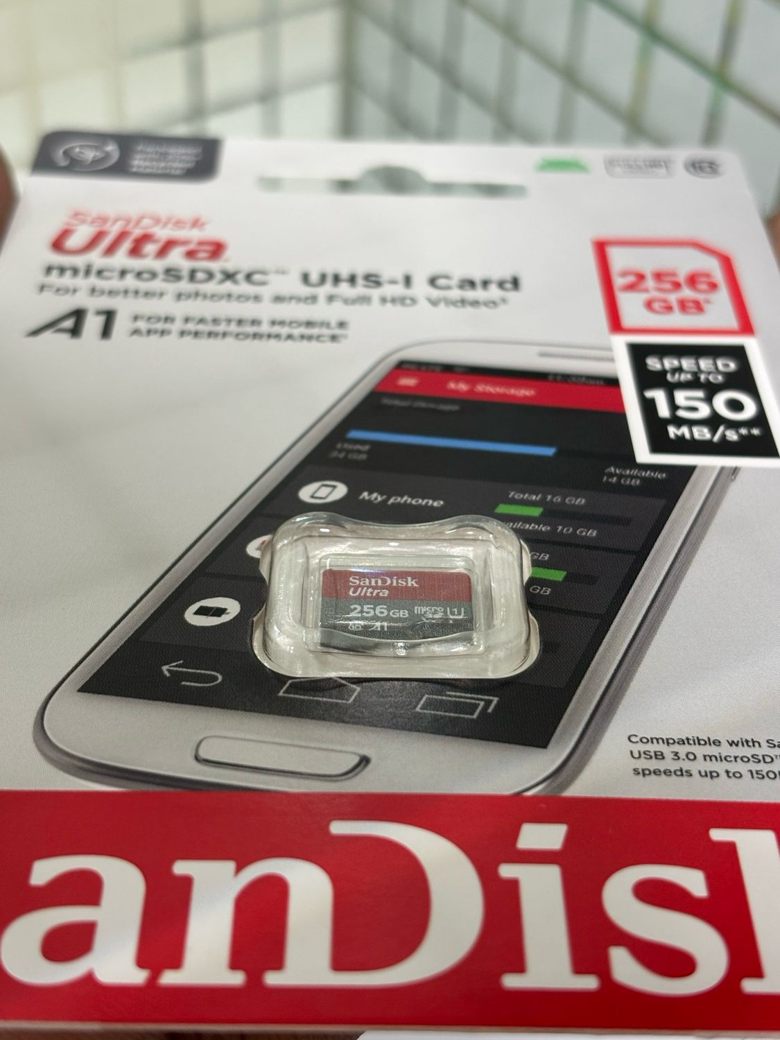 SanDisk 256GB Memory Card, A1, Class 10