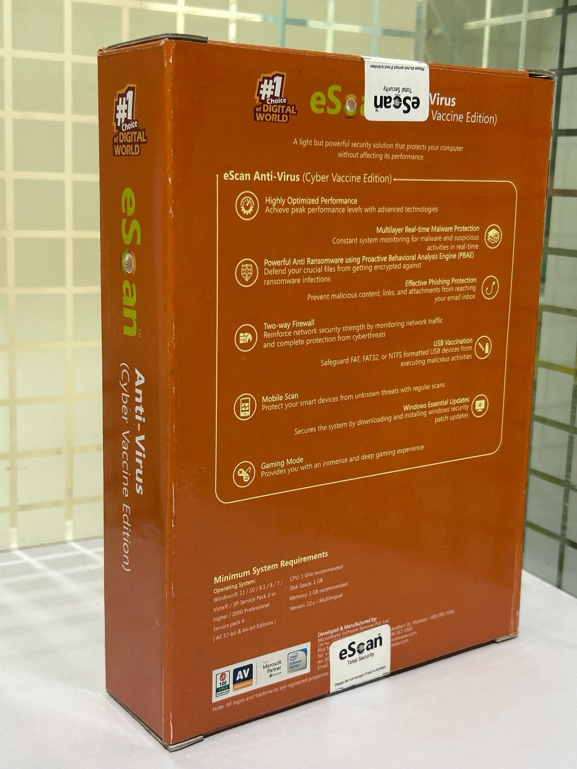 New v22x, 10 User, 3 Year, eScan Anti-Virus Security