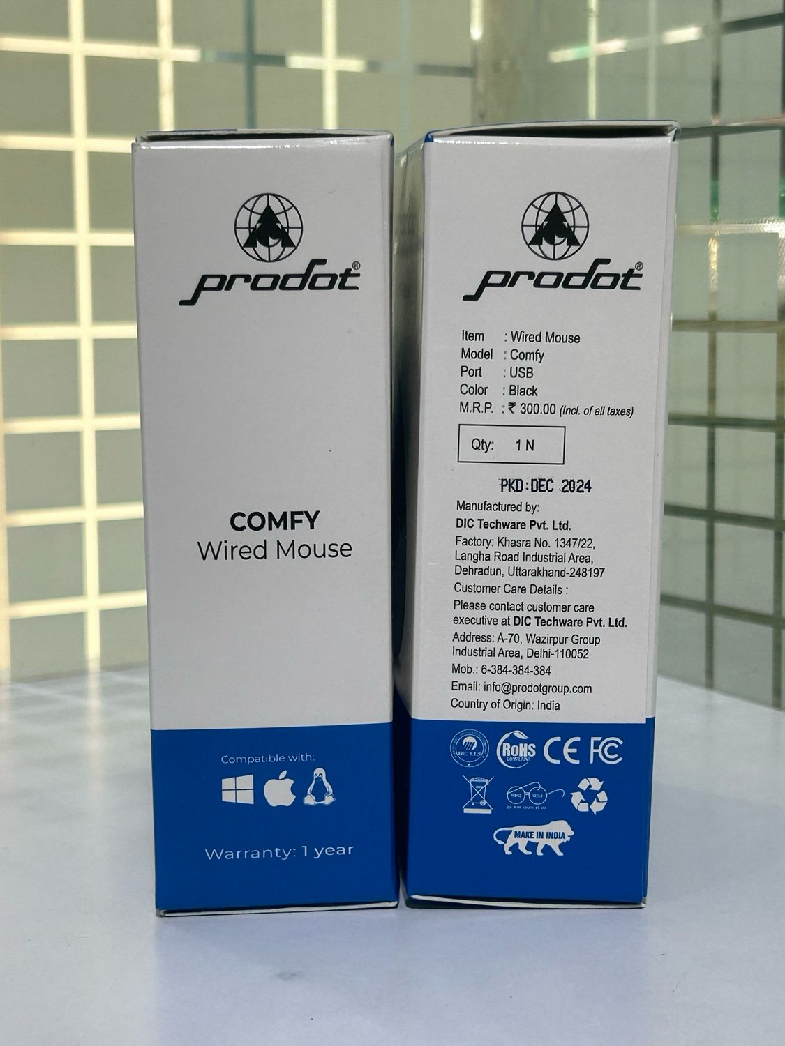 Prodot Comfy USB Wired Mouse (Pack of 10)