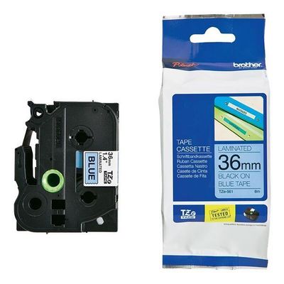 Brother Tze-561 Black on Blue 36mm Label Tape Brother Tze-561 Black on Blue 36mm Label Tape