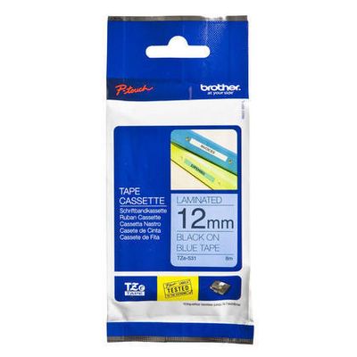 Brother Tze-531 Black on Blue 12mm Label Tape
