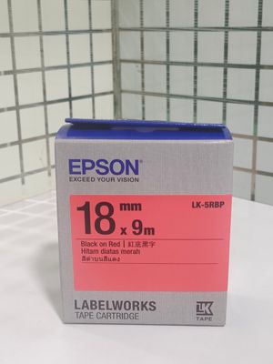 Epson LK-5RBP 18mm Black on Red Tape Epson LK-5RBP 18mm Black on Red Tape