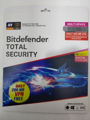 2 User, 1 Year, BitDefender Total Security (200MB VPN)