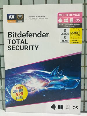 3 User, 3 Year, Bitdefender Total Security (200MB VPN)