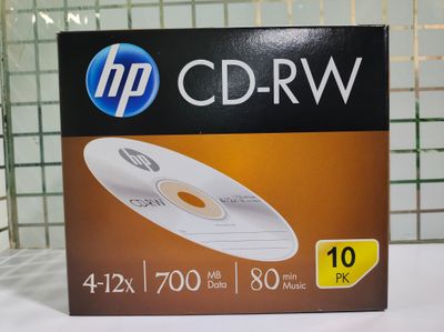 HP CD-RW 700MB 12x Speed Jewel Case CD Rewritable (Pack of 10)