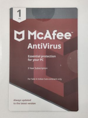 New, 1 User, 3 Year, McAfee Antivirus New, 1 User, 3 Year, McAfee Antivirus
