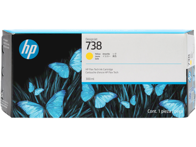 HP 738 300-ml Yellow DesignJet Ink Cartridge 676M8A HP 738 300-ml Yellow DesignJet Ink Cartridge 676M8A