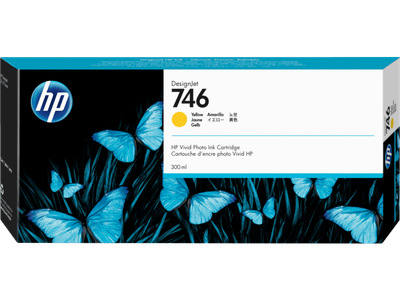 HP 746 Yellow DesignJet Ink Cartridge, 300ml (P2V79A)
