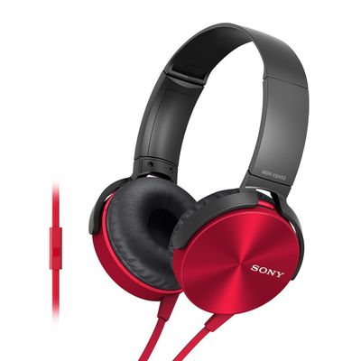 Sony MDR-XB450AP On-Ear Headphones, Red Sony MDR-XB450AP On-Ear Headphones, Red