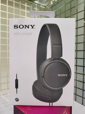 Sony MDR-ZX110AP On-Ear Stereo Headphones, Black