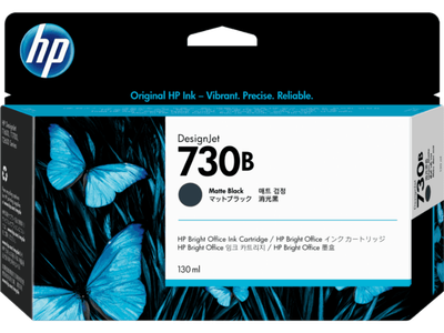 HP 730B 130-ml Matte Black DesignJet Ink Cartridge (3ED45A)