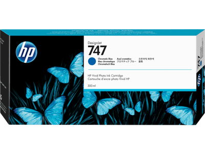 HP 746 Chromatic Blue DesignJet Ink Cartridge, 300ml (P2V85A)