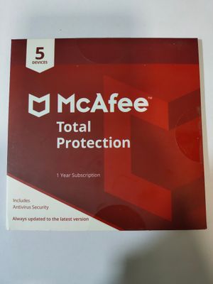 New, 5 User, 1 Year, McAfee Total Protection
