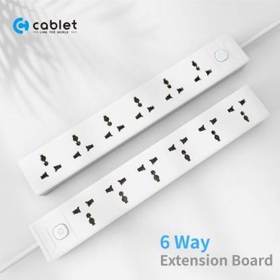 Cablet 6 Sockets, 1 Switch 4.5mtr Extension Board